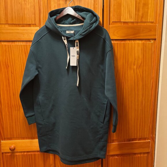 UGG Tops - UGG Andryn Hoodie Dress Sweatshirt Dark Green Size M NWT